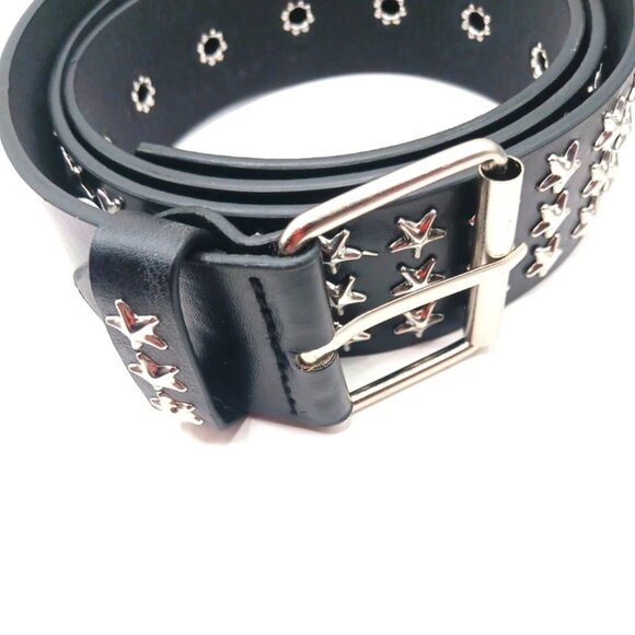 Gothic Stars Vegan Leather Belt Unisex Black- New - Picture 7 of 10